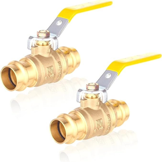 3/4-Inch Copper Press X Press Ball Valve for Copper Tubing,Brass Full Port Water Stop Shut Off Ball Valve,1/4 Turn with EPDM O-ring(Pack of 2)(VALVE243-2Pack)
