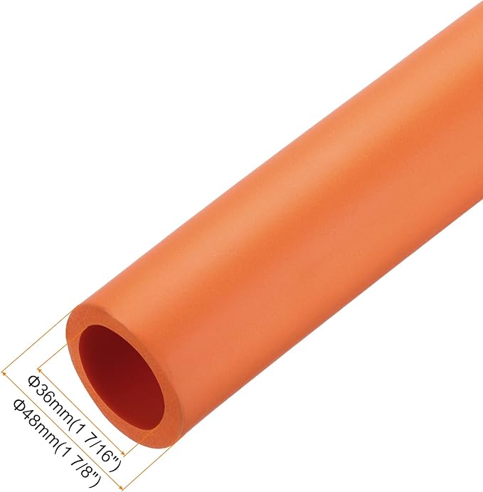 uxcell Foam Tubing for Handle Grip Support, Pipe Insulation Outside Pipe Lagging, 36mm(1 7/16") ID 48mm(1 7/8") OD 1m Orange