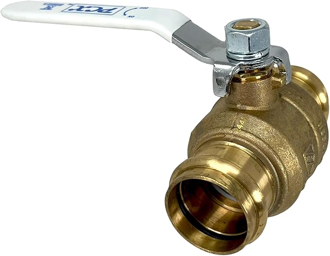[10-Pack] PROCURU 1-1/4 Inch (1.25") Press Copper Ball Valve, Heavy Duty Brass Body, Full Port, LF Certified Safe (3BP125-10P)