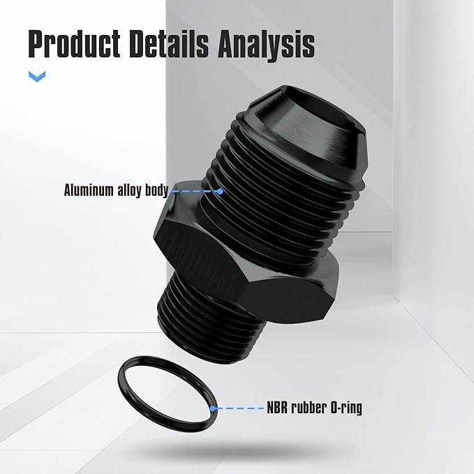 6AN Flare to AN8 ORB Male O-Ring Fitting Adapter (2PCS)