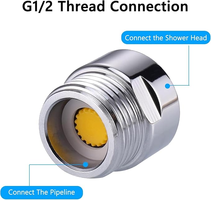 2 Sets 7 Shower Flow Reducer Limiter Set, Water Flow Saver Adapter 1/2 Inch Flow Restrictor, Control Valve for Fixed Shower Head Handheld Shower 1.2/1.5/1.8/2/ 2.2/2.5 GPM
