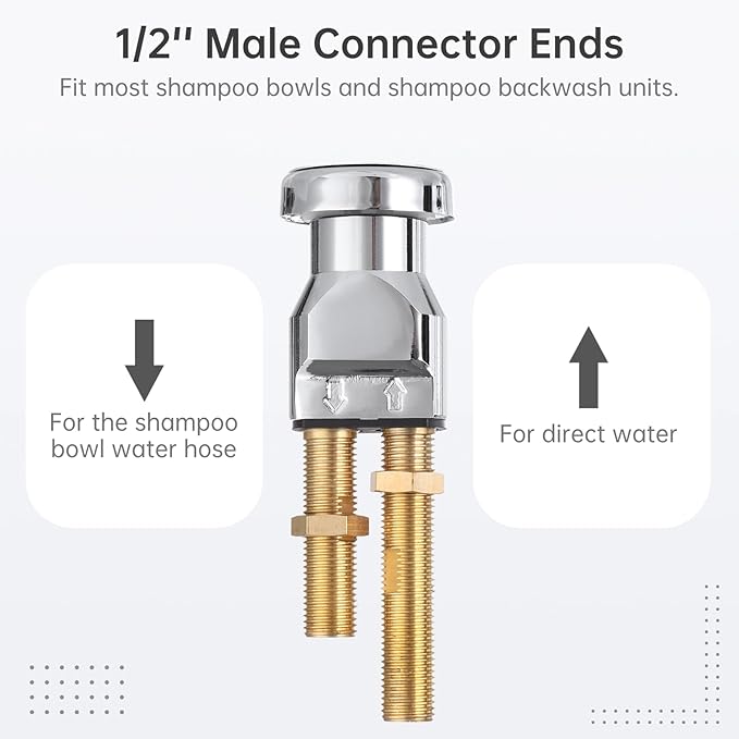 Varku 7 Pcs Shampoo Bowl Vacuum Breaker Kit, Shampoo Faucet Kit with Breaker Vacuum, Crossover Hose, Receiver Plate, Salon Sink Replacement Parts, Prevent Backflow Pressure
