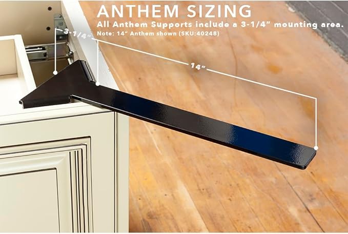 Anthem Hidden Corner Overhang Bracket - Federal Brace - Made in America (14 x 6.44 x 2)