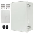 Outdoor Waterproof Electrical Box Junction Box Weatherproof IP67 ABS Plastic Enclosure Switch Router Project Box Electronics Enclosure with Mounting Plate Wall Bracket Grey 14.6"x10.6"x5.9"
