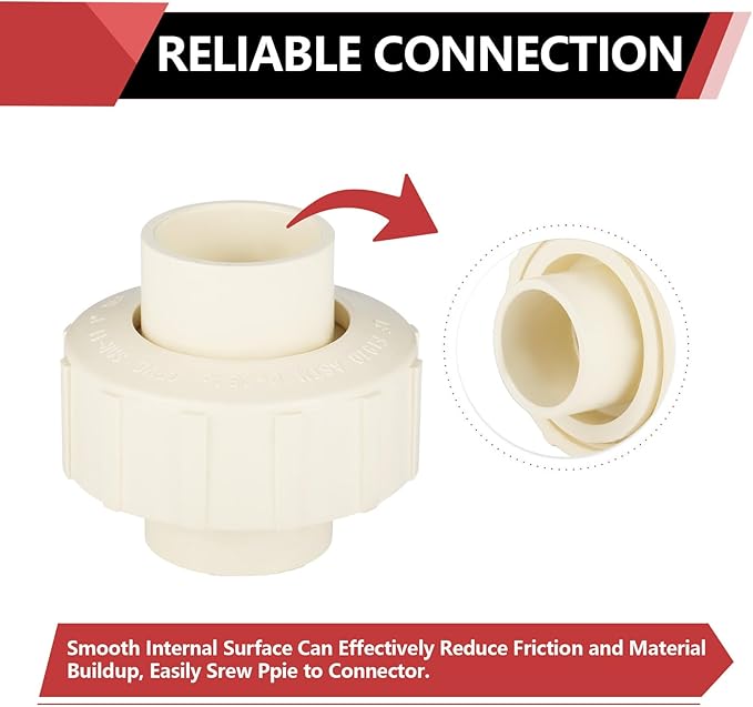 (20 Pack) EFIELD 1" Inch CPVC Slip Union, CTS x CTS Union Solvent Connection Fittings,(CPVC032-20PCS)