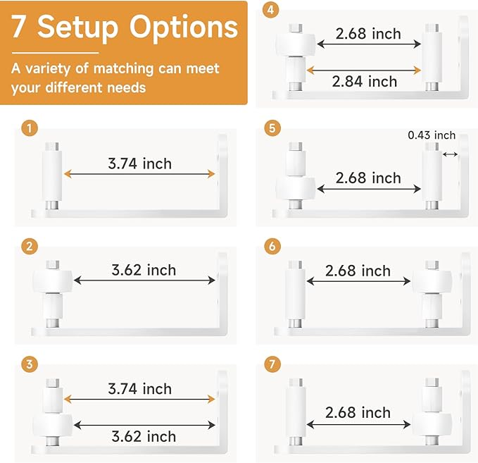 4PCS Sliding Barn Door Floor Guide, Adjustable Rollers Barn Door Hardware, Barn Door Rollers, Flush Flat Bottom Design, Rounded Edge Design (White)