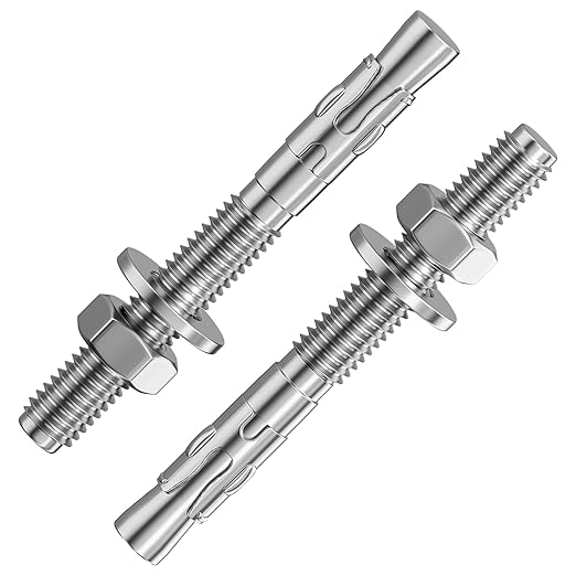 30Pcs 1/2x3-1/2 Inch Standard Fasteners for Heavy-Duty 304 Stainless Steel Wedge Anchors for Cement and Concrete
