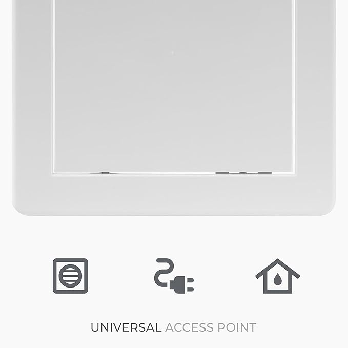 6 x 6 Inch White Square ABS Plastic Plumbing Access Panel - Indoor Wall Access Door for HVAC, Wall, Ceiling, and Drywall with Panel - Opening Box Door Cover - Easy to Instal