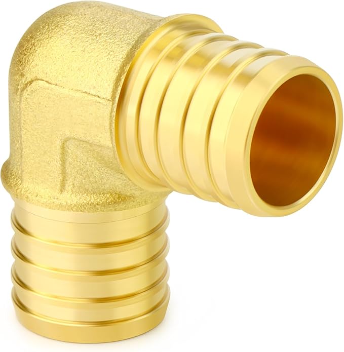 GASHER 5Pcs No Lead Brass 1" Pex Elbow Fittings, 1 Inch Pex Fittings for Pex Tubing