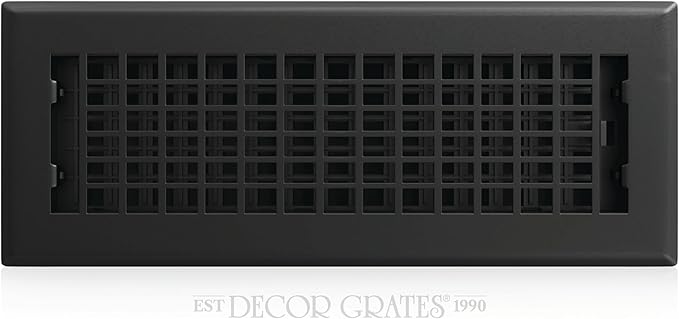 Decor Grates LTH310-BLK Lattice Floor Register, 3x10 Inches, Black,(Alloy Steel, Plastic)