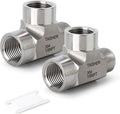TAISHER 2PCS Forging of 304 Stainless Steel Tee Pipe Fittings, 1/8" NPT Female x 1/8" NPT Female x 1/8" NPT Male Pipe Fittings, Male Run Tee