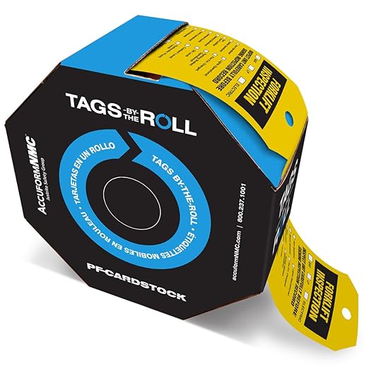 AccuformNMC 250 Inspection and Status Tags by-The-Roll, Forklift Inspection and Status, US Made OSHA Compliant Tags, Waterproof PF-Cardstock, Resists Tears, 6.25"x3", TAR722