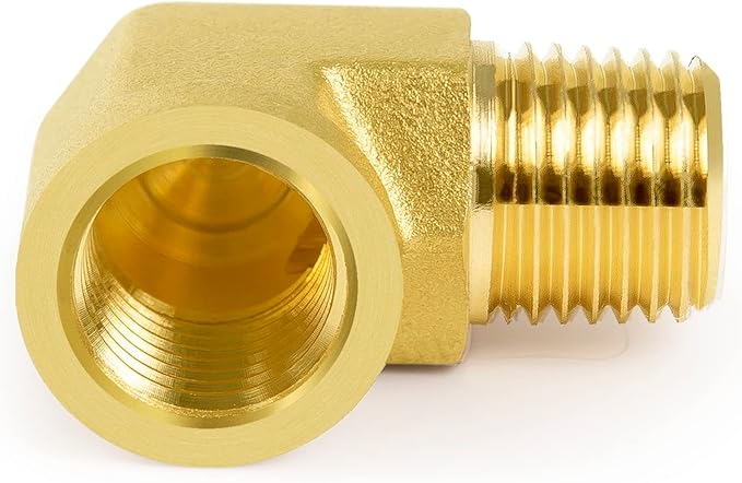 ChillWaves Brass Pipe Fitting, 90 Degree Barstock Street Elbow 1/4" NPT Female x 1/4" NPT Male Thread Adapter(5-PACK)