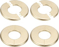 PATIKIL Wall Split Flange 105mm / 4.1" OD, 4 Pcs Round Escutcheon Plate Cover PPR Plumbing Cover Plates with Self-Adhesive Tape for 44mm / 1.7" Dia Water Pipe Faucet, Gold