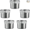 Stainless Steel 3/4" Male NPT to 1/4" Female NPT Reducer Hex Bushing Pipe Fitting Adapter (pack of 5)