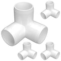 FORMUFIT 1-1/4" 3-Way Elbow Furniture Grade PVC Fitting in White, Made in USA, UV-Resistant, Impact-Proof, 1.660" Actual Socket Diameter (Pack of 4)