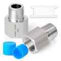 TAISHER 2PCS Forging of 304 Stainless Steel Fitting, Reducer Adapter, 1/8" NPT Male x 1/8" G Thread (BSP) Female