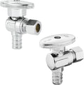50-PCs HeSun Pex Angle Stop Valve, 1/2" Pex x 3/8" OD Compression Angle Stop, 1/4 Turn Shut Off Valve for Bathroom, ASTM F1807, VALVE079-50