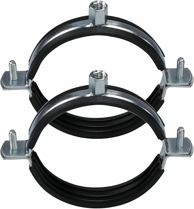 AKIHISA 5PCS Split Ring Pipe Hanger Heavy Duty Adjustable Pipe Bracket Clamp Wall Ceiling Mount Pipe Supports ID 5.5 Inch(140mm)