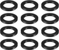 uxcell 12 Pcs Solid Nitrile Rubber Flat Washer DN40 2-5/32" OD x 1-1/2" ID x 1/4" Thickness Large Washers O Ring Sealing Gaskets, Industrial Flat Rubber Spacer, Black