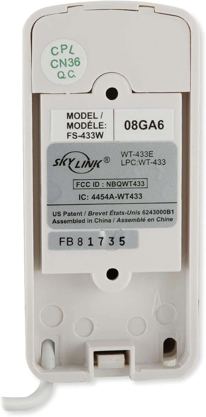 Skylink FS-433W Wireless Flood Water Leak Alert Alarm Safety Protection Security Sensor | Affordable, Easy to install DIY Accessory for SC Series Systems