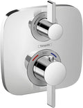 hansgrohe Ecostat E Modern Thermostatic Shower Valve Trim with Temperature Control and Diverter in Chrome, 15708001