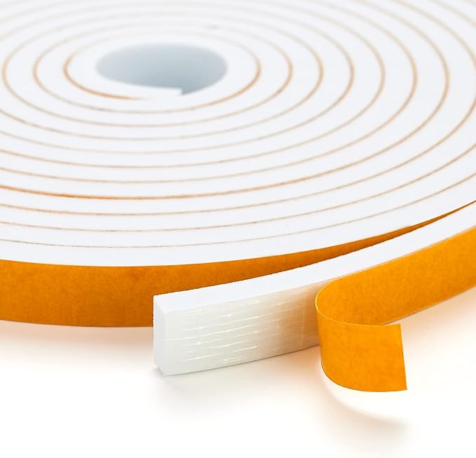 6.5 Feet Weather Stripping Door Seal, 2" Wide X 1" Thick Door Seal Strip High Density Foam Tape Adhesive Strip for Door Soundproofing,Window Insulation (2" x 1" x 6.5FT,White)