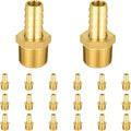 (Pack of 20) EFIELD Brass Hose Barb Fitting Adapter, 3/8" Barb x 3/8" NPT Male Pipe Fitting,(BARB006-20PCS)