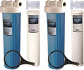 Bluonics Whole House Water Filter Dual System 4.5" x 20" Housings with Sediment & Carbon Filters Included
