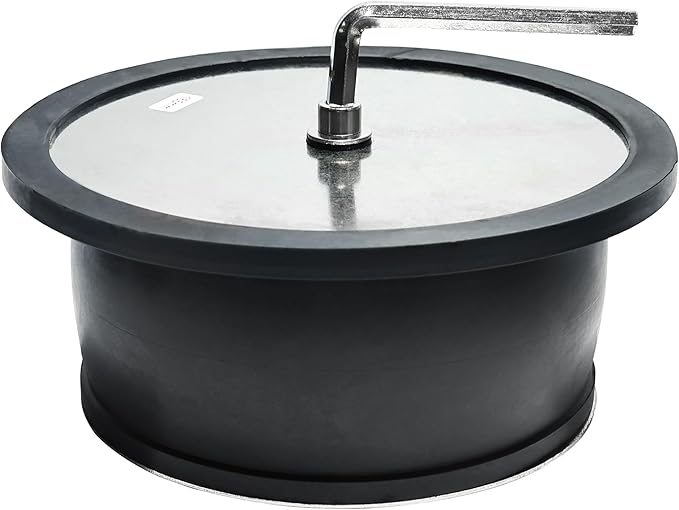 Expandable Mechanical Seal Cleanout Pipe Plug-Rubber Expansion Scupper Plugs & Removable Stainless Steel Allen Wrench Handle, 6-1/2" to 7-1/16" In Sewer Cap Cover, Winterizing Pool Boat Plugs
