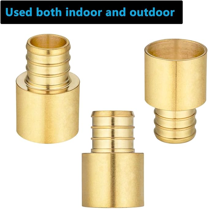(10 Pack) Lidertik Copper to Pex Fittings 3/4 inch, 3/4" Pex F1807 x 3/4" Female Sweat Adapter Brass