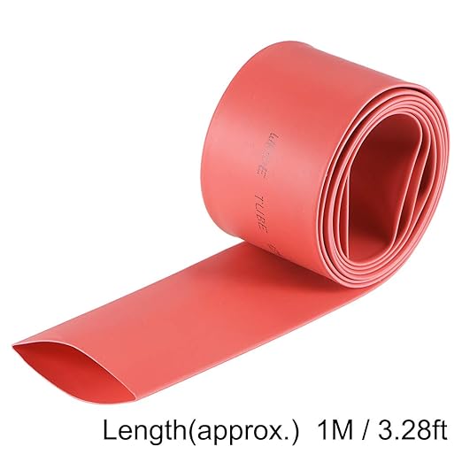 uxcell Heat Shrink Tubing, 1"(25mm) Dia 41mm Flat Width 2:1 Rate Shrinkable Tube Cable Sleeve 1m - Red