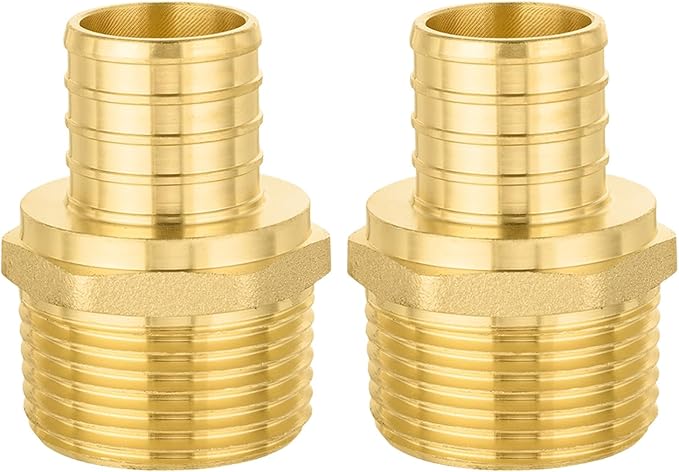 2-Pack PEX Fittings, 1" PEX x 1" Male Threaded NPT Adapter, ASTM F1807