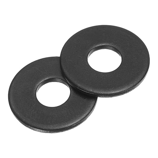 uxcell 200Pcs M5 Fender Washers, Carbon Steel Flat Washer 15mm OD, 1.2mm Thickness, Metal Gasket for Screws and Bolts, Black Oxide