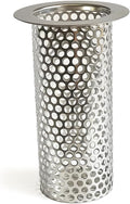 3'' Commercial Floor Drain Strainer, 4" Tall 304 Perforated Cylindrical Mesh Stainless Steel Drain Strainer for Factory/Kitchen/Hospital/Restaurant (Silver, 4" Tall x 3" Diameter)