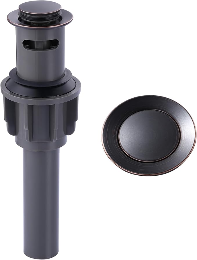 ALEASHA Bathroom Sink Drain with Overflow Vessel Sink Stopper,Pop Up Drain for Bathroom Sink Pop Up Drain Stopper for Hair Catcher,Oil Rubbed Bronze