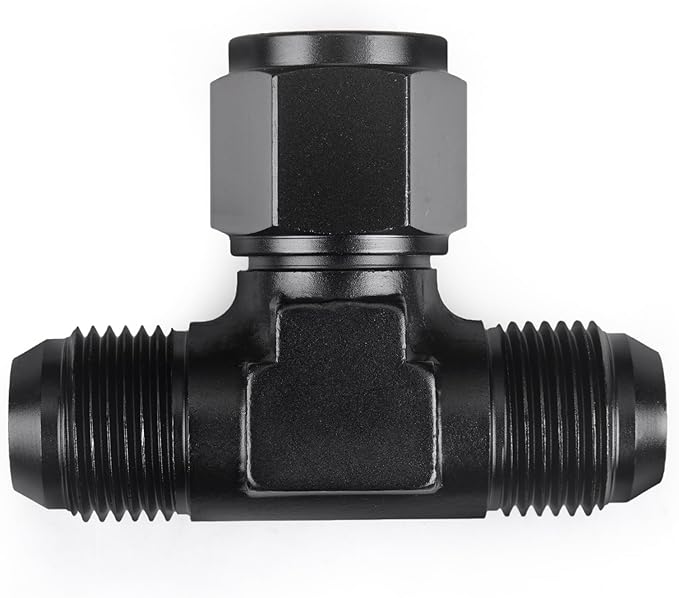 10AN Male Tee Fitting Adapter with AN10 Female Swivel on Side Aluminum 2Pcs
