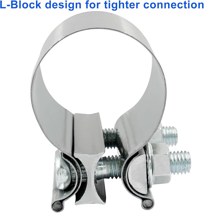 2'' Heavy Duty Stainless Steel Exhaust Pipe Seal Band Clamp, Repair Clamp Sleeve Coupler for Emergency Pipe Repair, Pack of 1