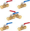 HeSun 6-PCs 1/2 Inch Push Fit PEX Ball Valve, Push-to-Connect Full Port Shut-off Valve for Hot and Cold Water,with 1 Disconnect Clip, PEX,Copper,CPVC, Blue & Red