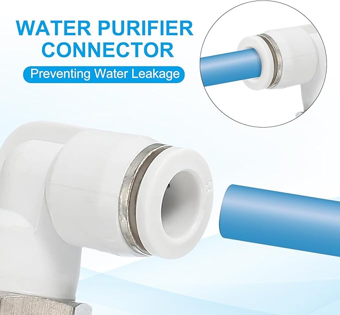 PATIKIL Push to Connect Fitting, 2 Pack Pneumatic Air Elbow Quick Connector 1/4"PT Male Thread x 8mm Tube 90 Degree Connect Tubing Elbow Air Tube Fitting Pneumatic Quick Adapter, White