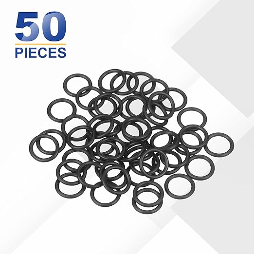 HARFINGTON 50pcs Nitrile Rubber O-Rings 6.5mm OD 4.5mm ID 1mm Width Metric Buna-N NBR Sealing Gasket Plumbing Sealing Repair O Rings for Car Auto Vehicle Repair Faucet Air Gas