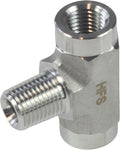 HFS(R) 304 Stainless Steel Forged Pipe Fitting NPT Tee, 1/4" NPT Female x 1/4" NPT Male x 1/4" NPT Female, 3 Ways Branch Tee Connector Pipe Fitting