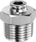 HARFINGTON Push to Connect Fittings 1/4" Tube OD x 1/2" NPT Thread Male Straight Union Fitting 304 Stainless Steel Quick Connect Pneumatic Accessories for Trailers Air Brake System