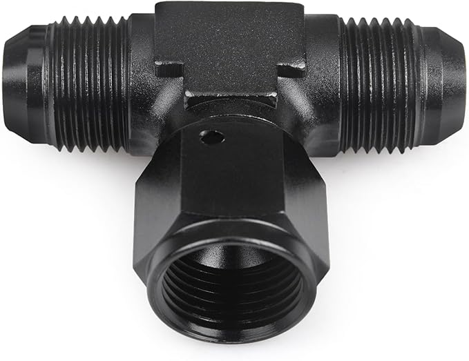 8AN Male Tee Fitting Adapter with AN8 Female Swivel on Side Aluminum 2Pcs