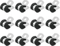 uxcell 5/16"(8mm) Cable Clamp, 304 Stainless Steel Rubber Cushioned Insulated Clamp R Shape Metal Clamp Tube Holder for Pipe Hose Wire Cord Installation 12Pcs
