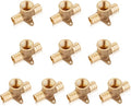 (Pack of 10) EFIELD Pex 3/4" x 3/4" x 1/2" Female NPT Threaded Drop-ear Tee, Brass Crimp Fittings, ASTM F1807,(PEX1807173-10PCS)