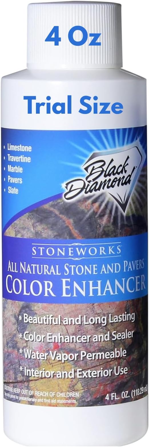Color Enhancer Sealer for All-Natural Stone and Pavers. Marble, Travertine, Limestone, Granite, Slate, Concrete, Grout, Brick, Block. (Trial)