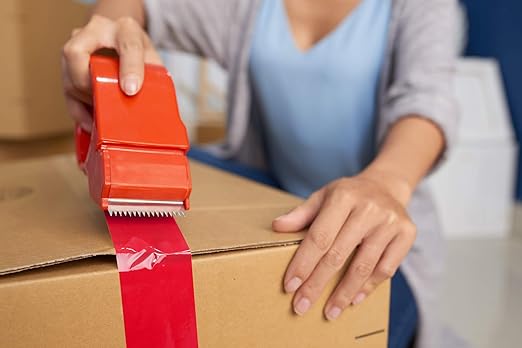 APQ 36 Rolls of Red Carton Sealing Tape 2" x 55 yds. Thickness 2 Mil. Acrylic Packaging Tape for Wrapping, Packing, Shipping, Moving Boxes. Acrylic Emulsion Adhesive. No Weathering, Yellowing.