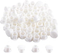 50 Pcs OD 0.236"(6mm) White Hole Knockout Locking Plugs,Plastic Nylon Round Drilling Hole Plugs,Flush Type Panel Round Snap in Fastener,Tube Fastener Cover for Furniture Insert End Caps