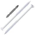 WenSilon(100 PCS) 1/4" x5 White Concrete Screw Anchor White Flat Head for Anchoring to Masonry, Block or Brick Stucco